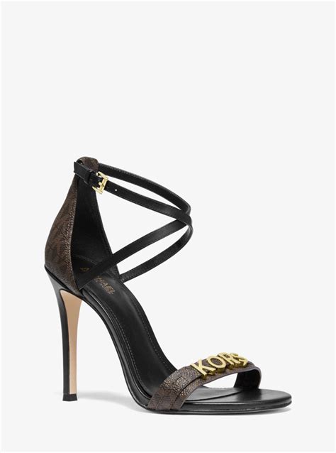 michael michael kors goldie logo sandal|michael kors gold sandals women.